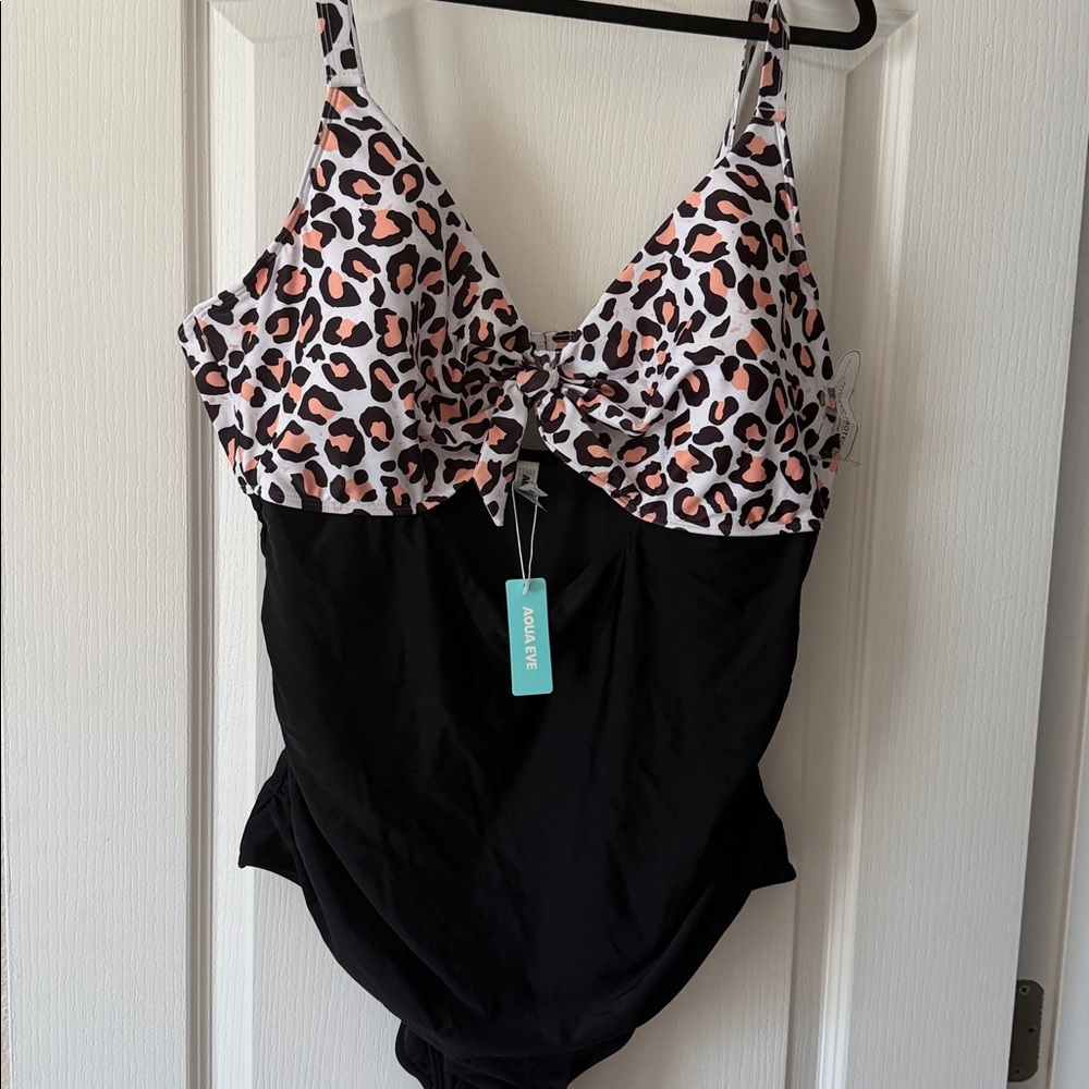 Aqua Eve Plus Size One Piece Swimsuit - Women's Tummy Control Bathing Suit Retro